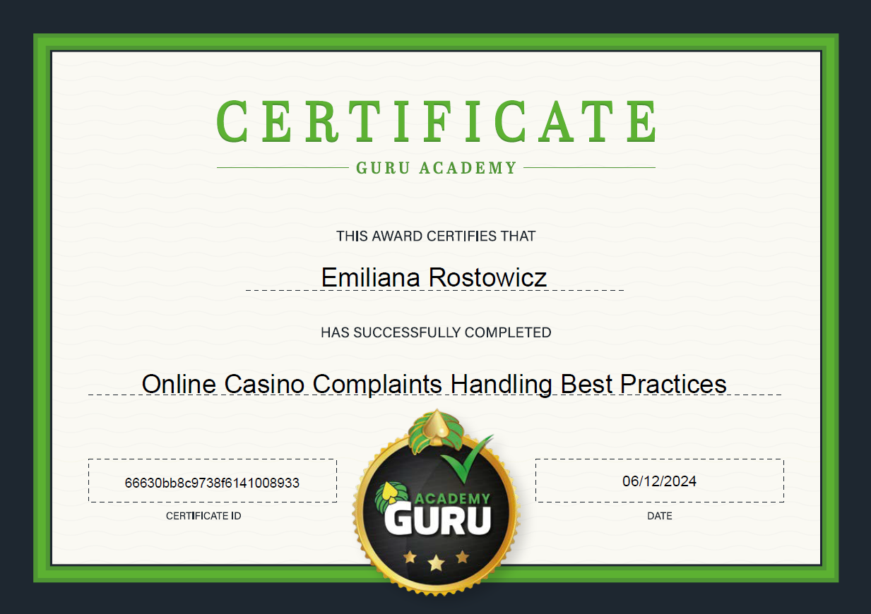 Certyfikat Online Casino Complaints Handling Best Practices